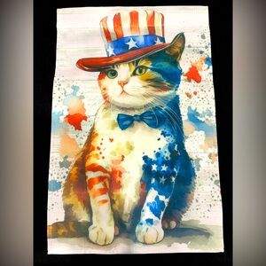 Patriotic Cat Garden Flag - NEW
